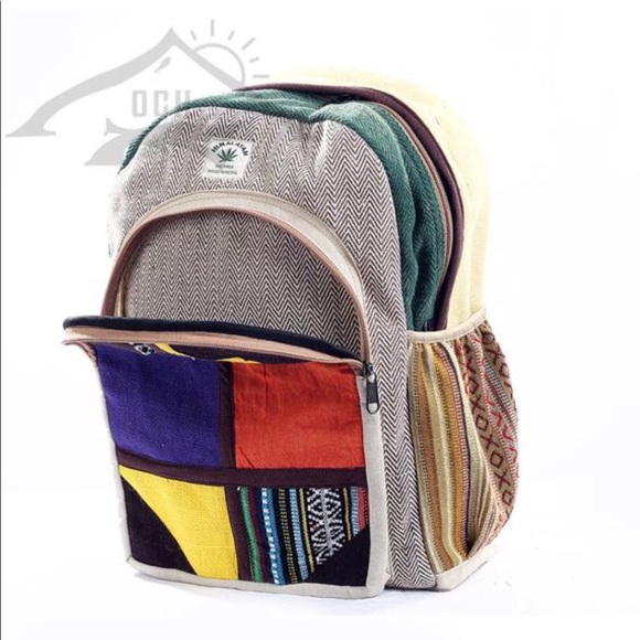 100% Handmade Hemp Multi Color Backpack - Nepal - Picture 2 of 4